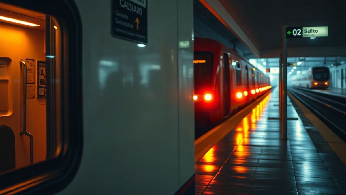 Imagen ilustrativa: andén de estación con un tren de cercanías parado y luz lateral de ventana