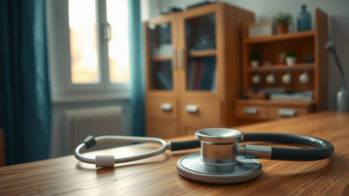Imagen ilustrativa: un estetoscopio sobre la mesa de un consultorio médico