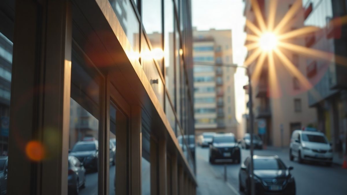 Illustrative image: facade of a modern office building with glass and steel reflections in a financial district