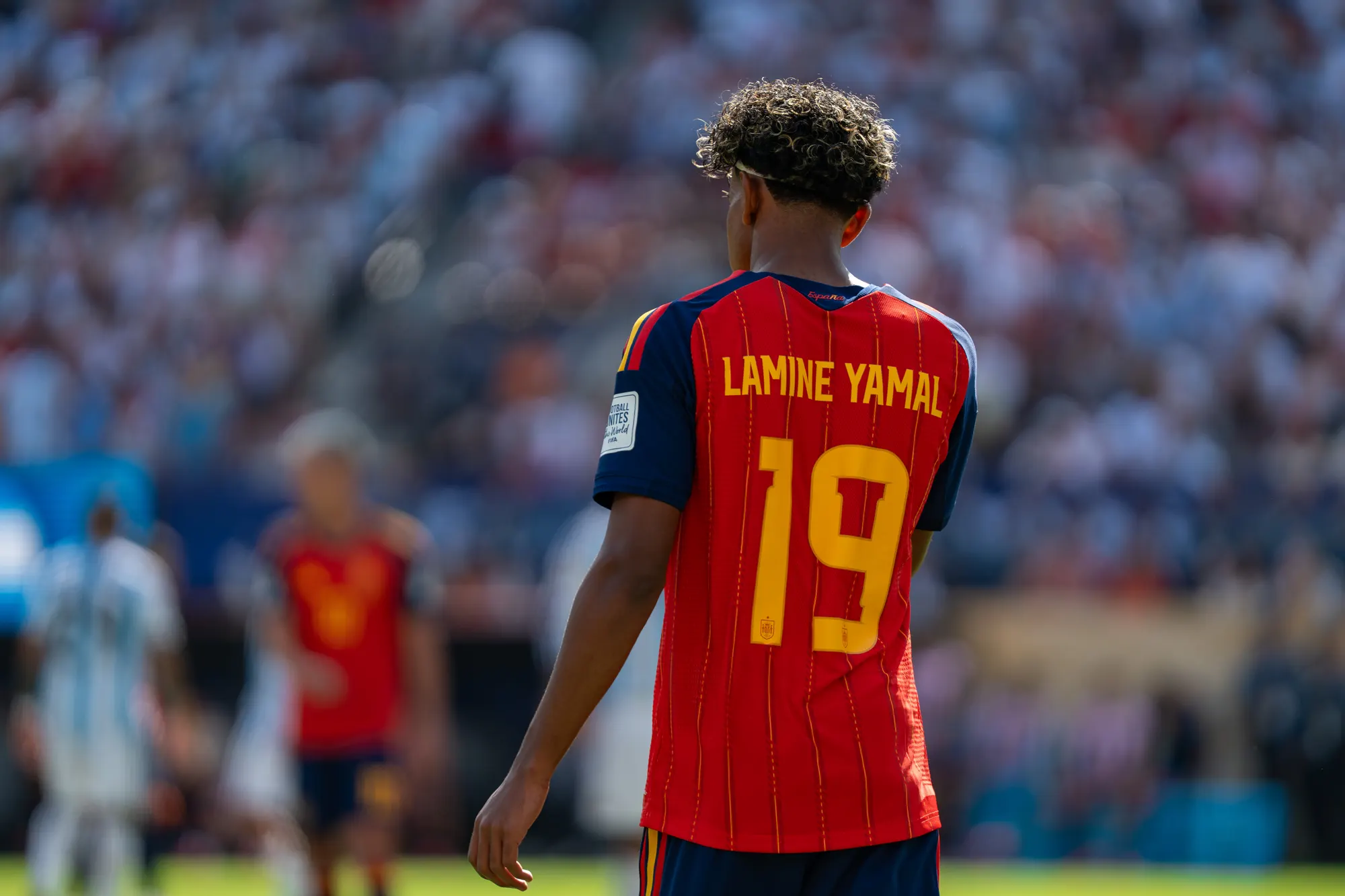 Lamine Yamal during a match for the Spanish national team. Wikimedia Commons - Bryan Berlin.