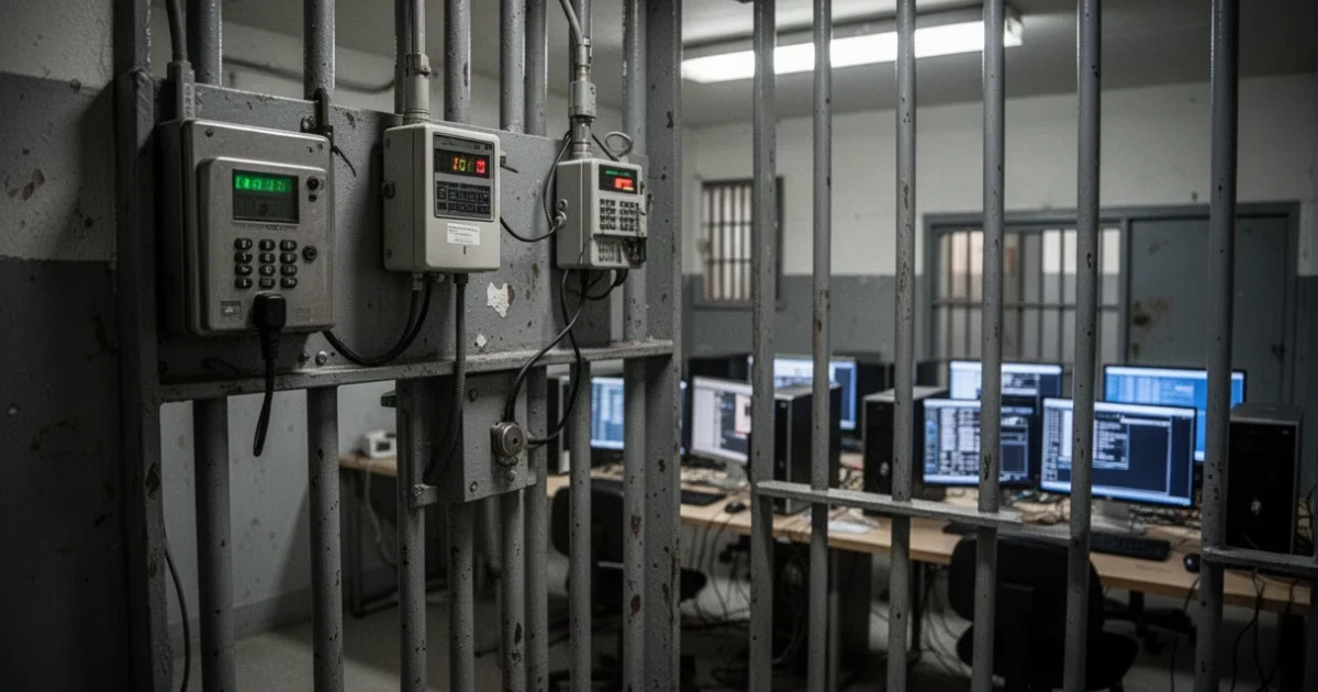 Sala informática dentro del centro penitenciario Puig de les Basses