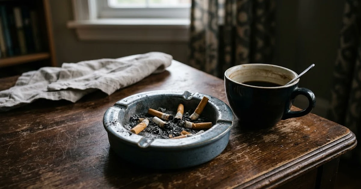 Ashtray with several extinguished cigarettes