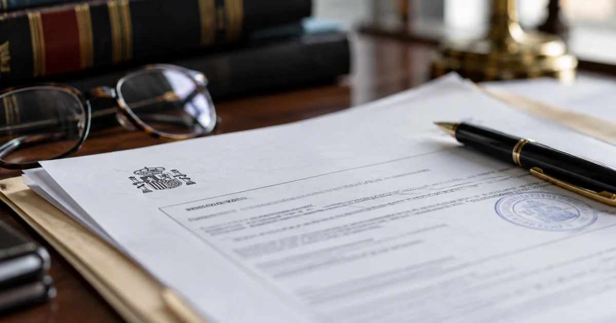 Citación judicial sobre un escritorio con documentación legal