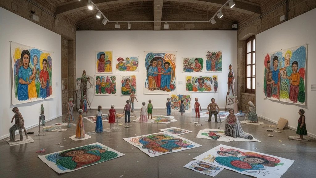 Instalación artística colaborativa en un centro comunitario