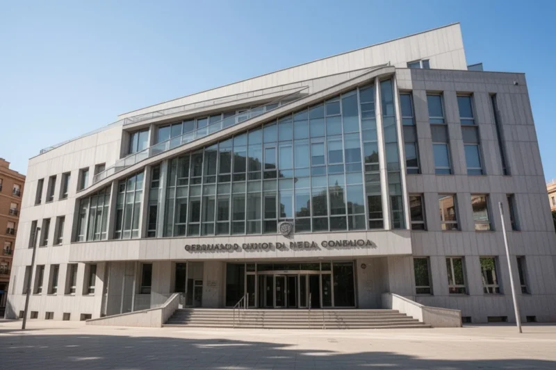 Edificio moderno del tribunal en Badalona