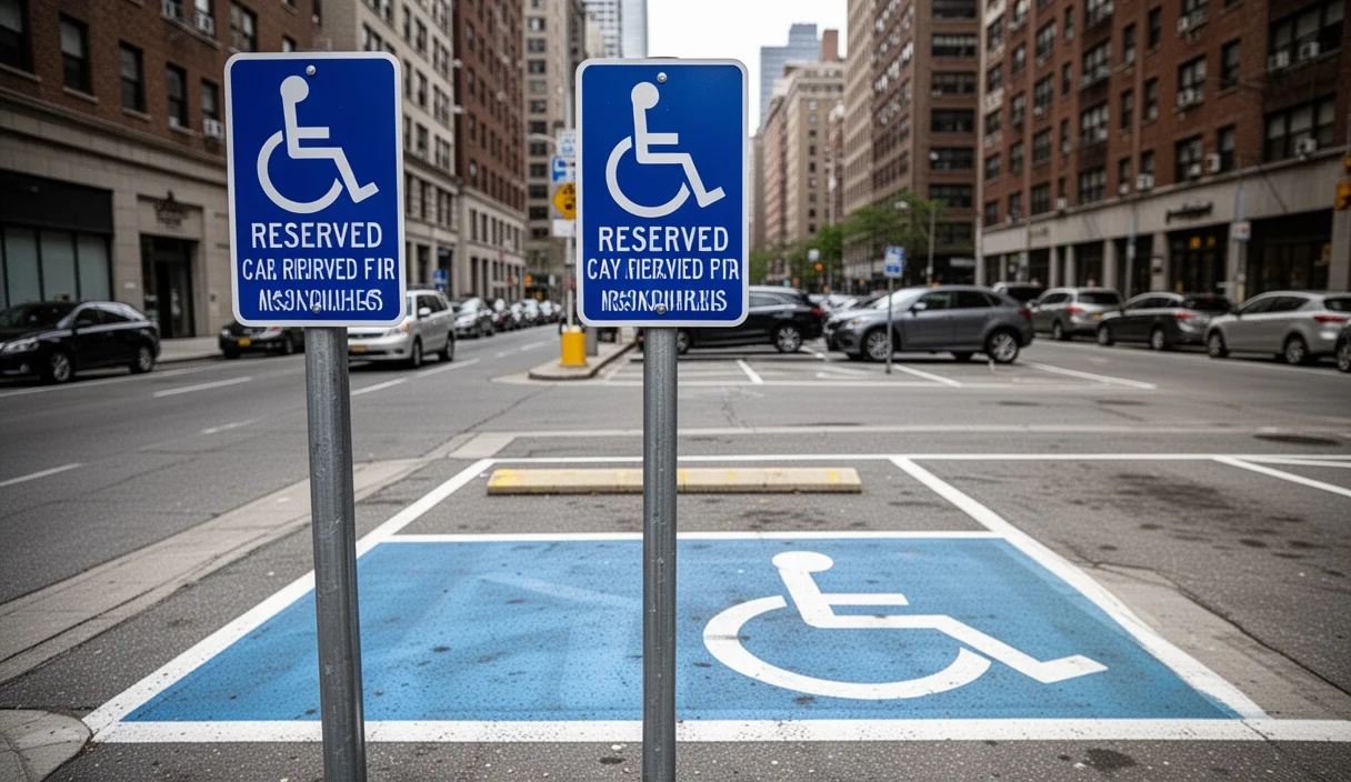 Plaza reservada para personas con movilidad reducida en Barcelona