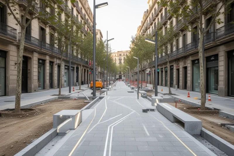 Current state of Tenor Masini street in Barcelona before upcoming renovations