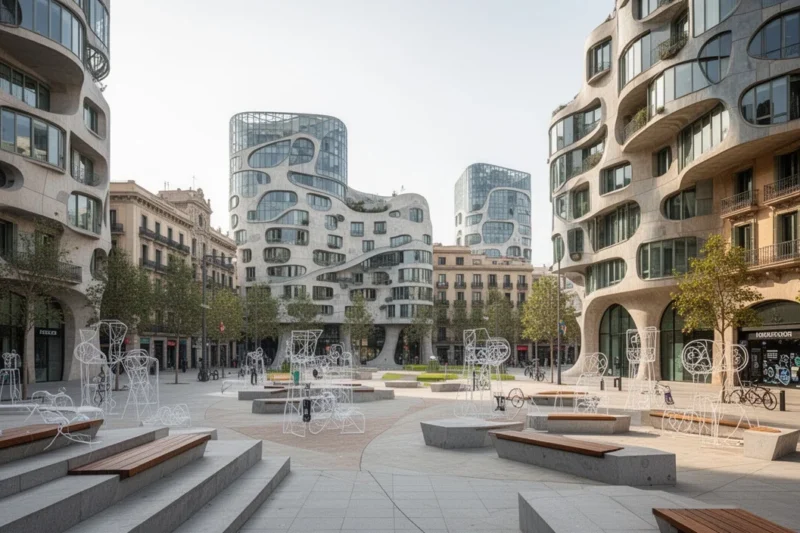 Modern architecture symbolizing urban innovation in Barcelona