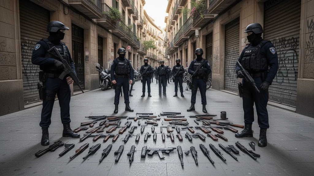 Operativo policial contra el tráfico ilegal de armas en Barcelona