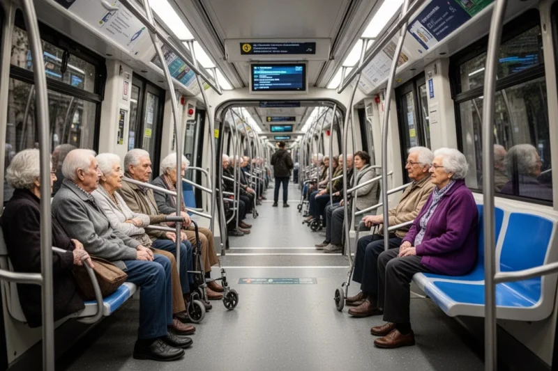 Transporte público accesible en Barcelona enfocado en personas mayores