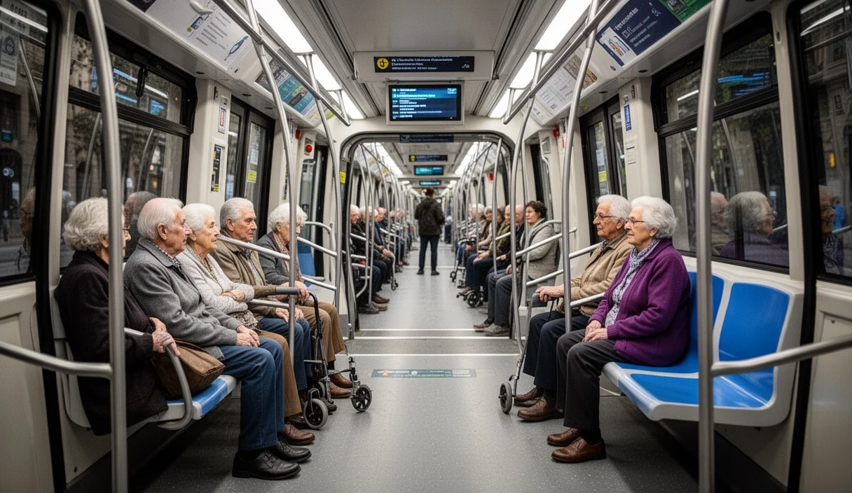 Transporte público accesible en Barcelona enfocado en personas mayores