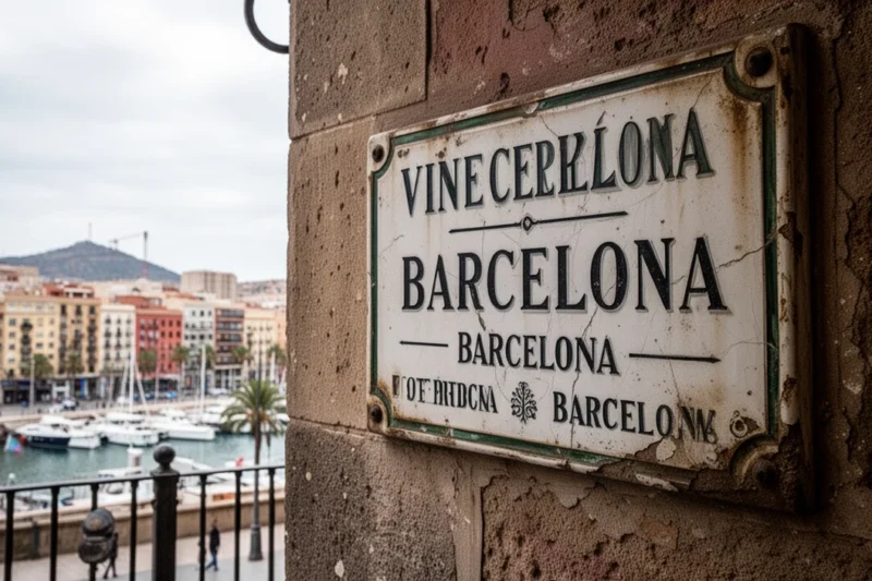 Vintage storefront sign from a traditional Spanish bodega reflecting local culture