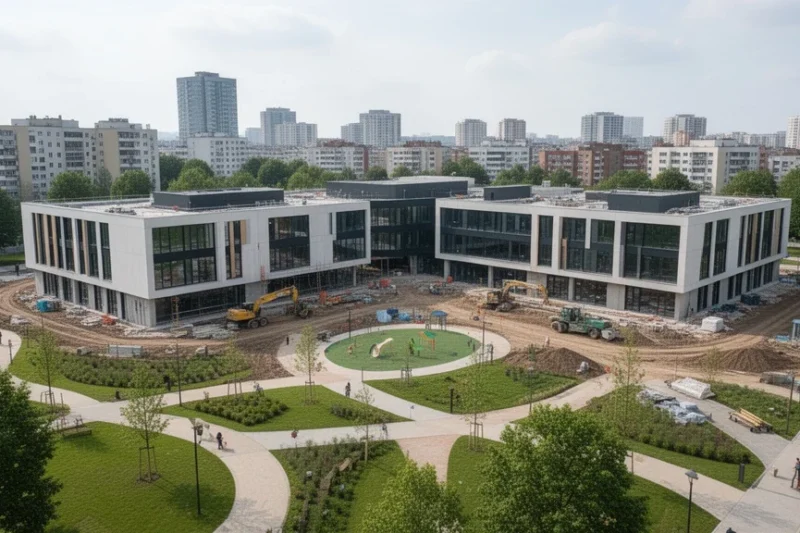 Obras del nuevo Instituto Escuela Cal Maiol en Barcelona