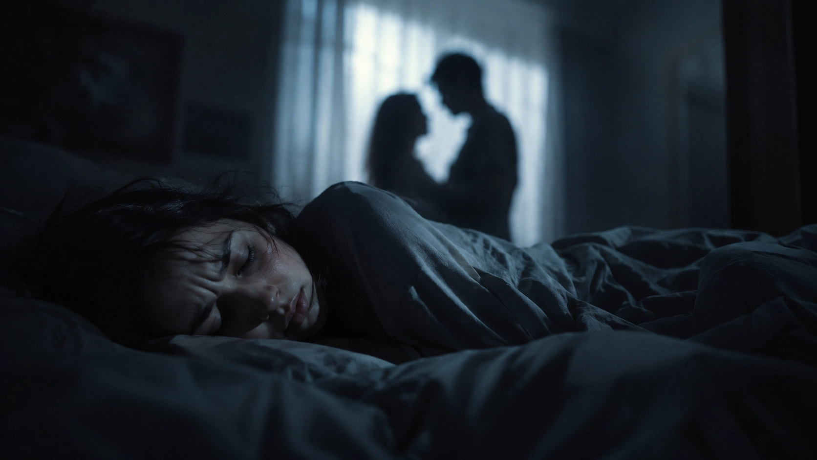 Chica soñando con la infidelidad de su pareja