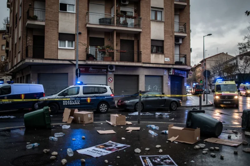 Escena tensa tras un desalojo en Cerdanyola con presencia policial