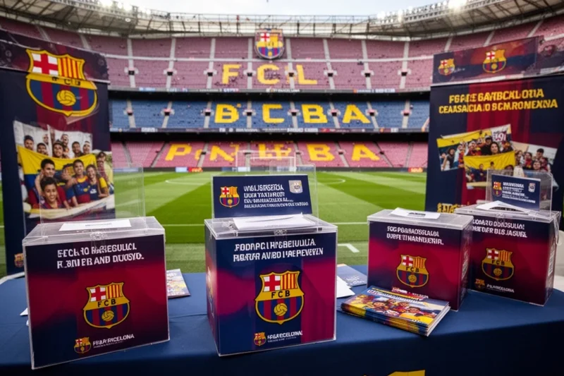Evento benéfico del FC Barcelona con cajas de donaciones para ayudar a Venezuela