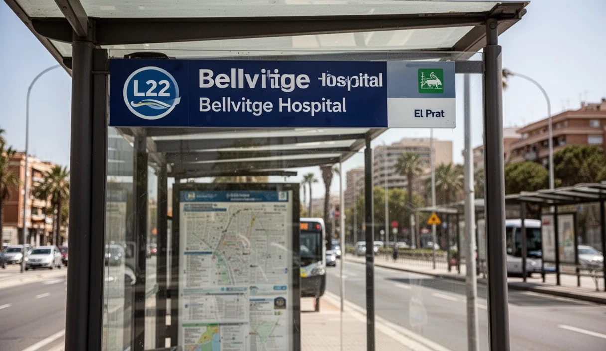 City street scene showing buses near hospital entrance
