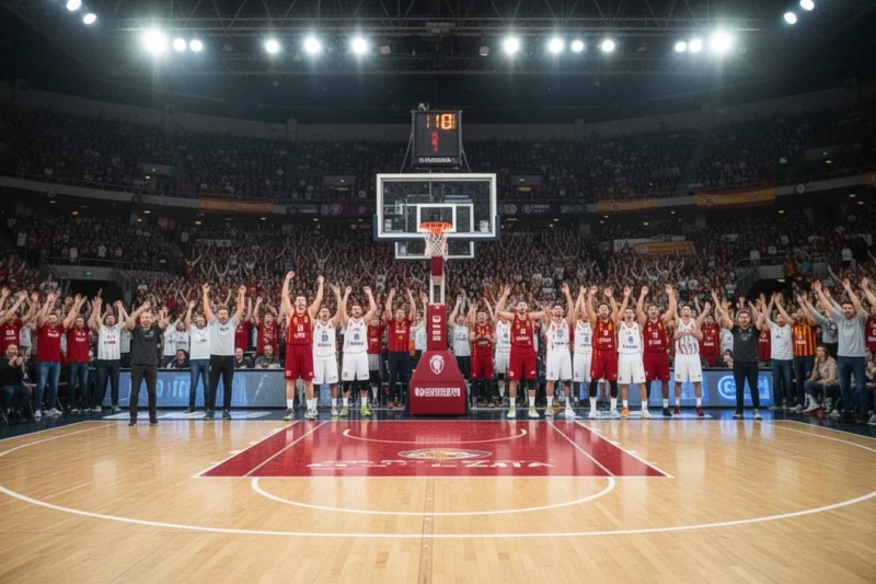 Pabellón Roig Arena lleno durante un partido decisivo de baloncesto