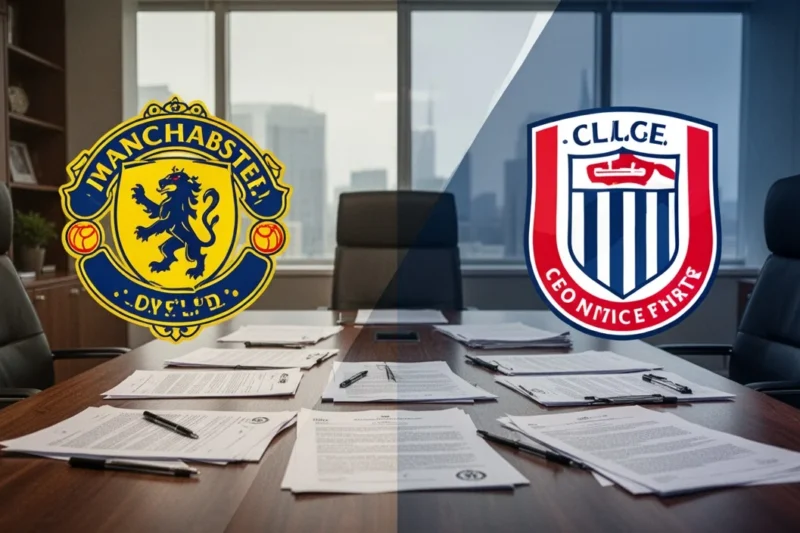 Escena representativa de una negociación futbolística entre clubes