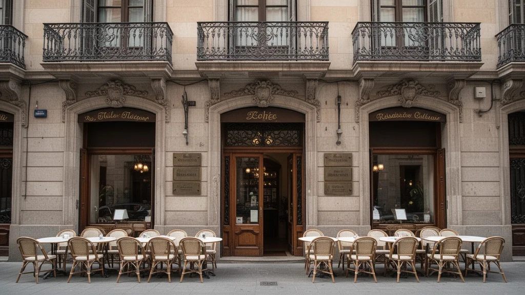 Fachada histórica de un restaurante emblemático en Barcelona