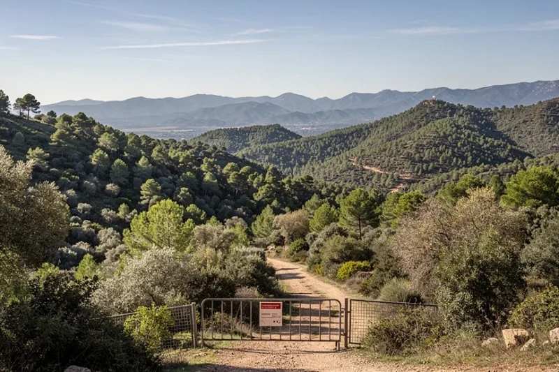 Vista serena del Parque Natural Collserola con vegetación exuberante