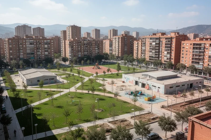 Vista urbana renovada planificada para el barrio Samontà en L'Hospitalet