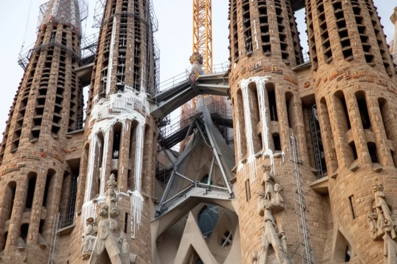 Detalle constructivo de las torres centrales de la Sagrada Família
