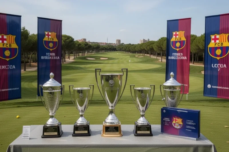 Campo de golf en Barcelona durante un torneo benéfico relacionado con el fútbol