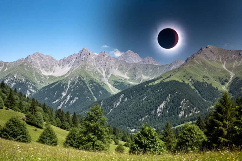 Vista panorámica del Pirineo leridano con cielo despejado