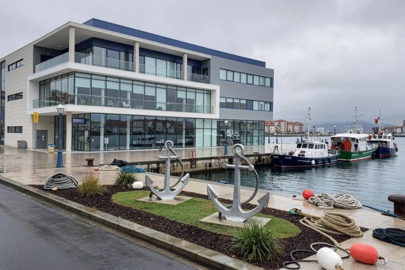 Edificio moderno dedicado a la formación náutica en A Coruña