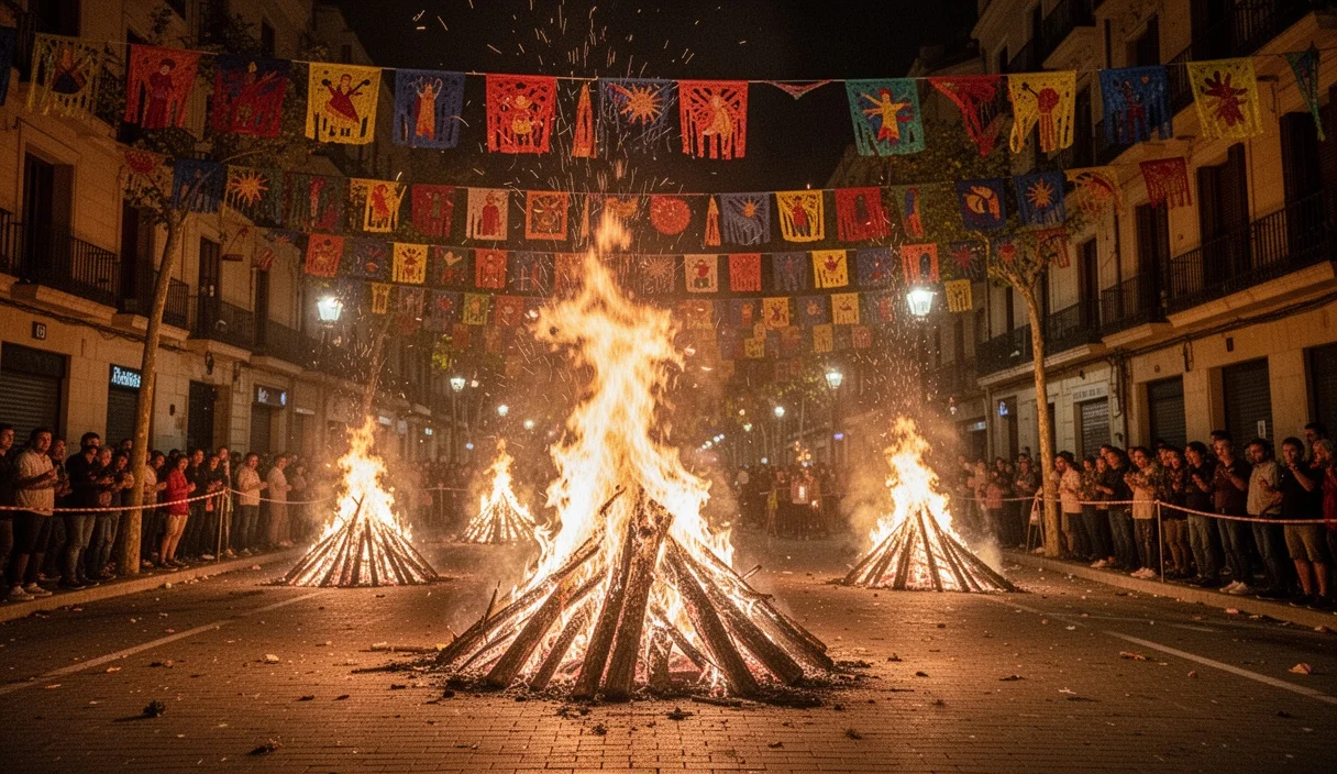 Festive decorations illuminating streets in Sabadell ahead of Sant Joan