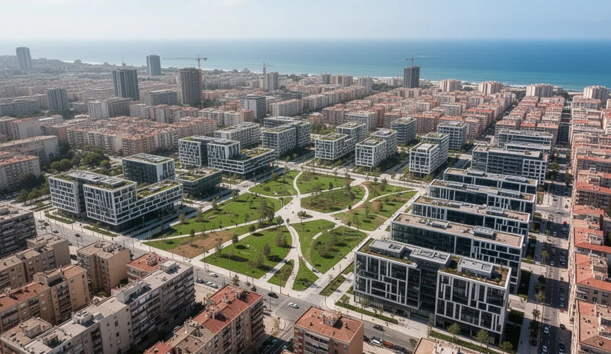 Vista aérea del proyecto urbano transformador junto al litoral