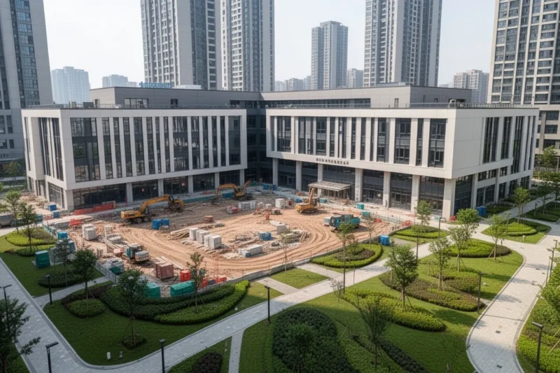 Obras del nuevo centro médico en Sant Boi