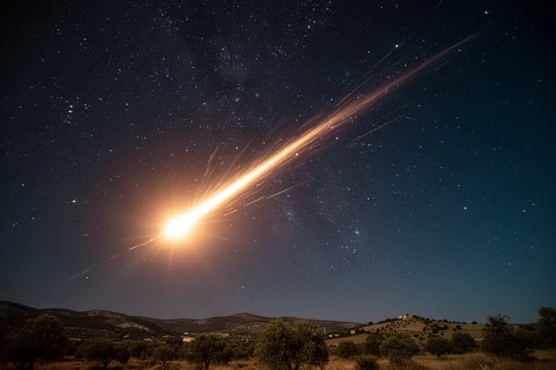 Superbólico iluminando el cielo nocturno sobre Catalunya