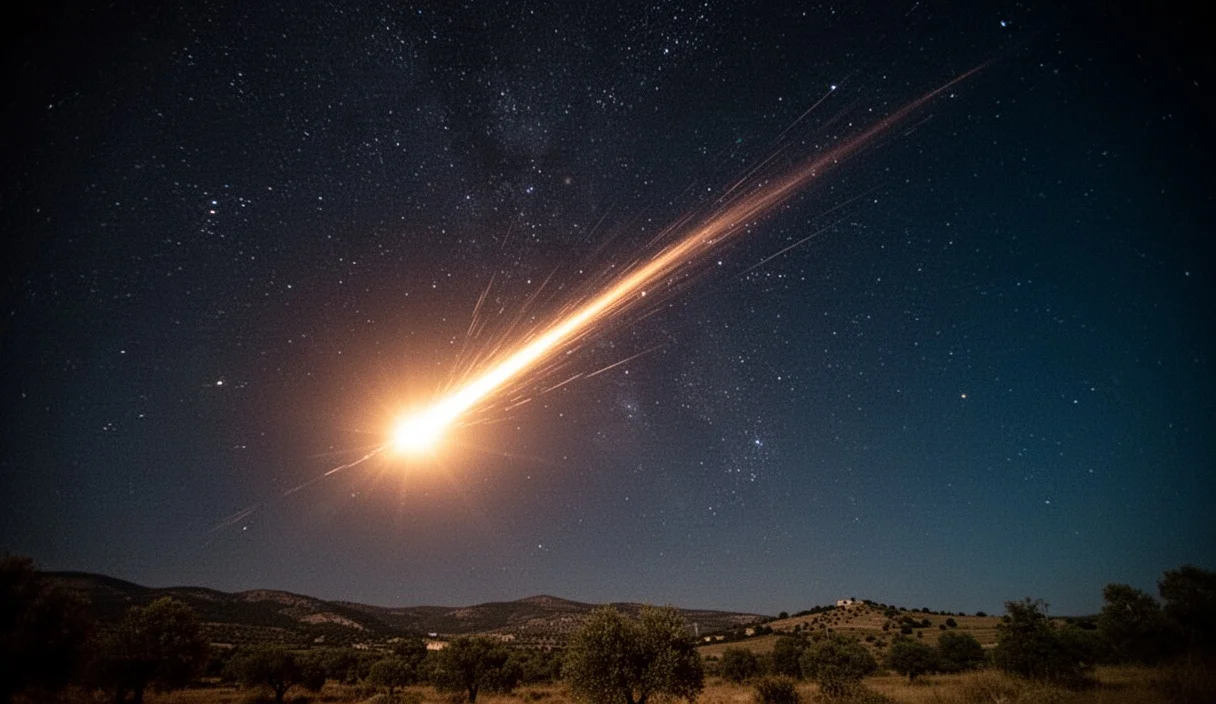 Superbólico iluminando el cielo nocturno sobre Catalunya