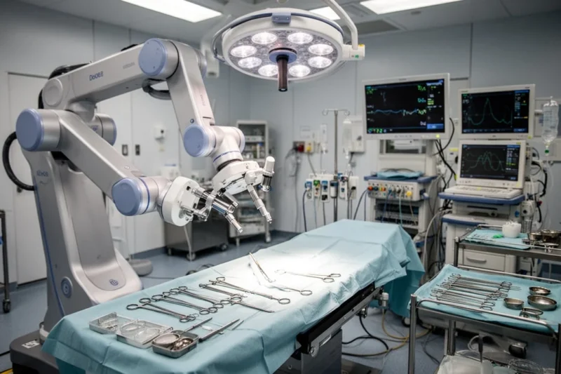 Robot quirúrgico avanzado preparado para una intervención médica