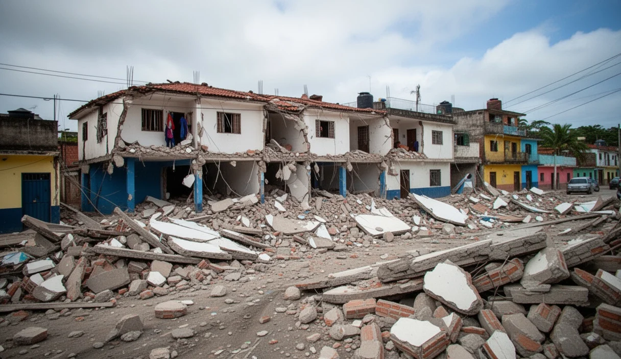 Edificio colapsado tras los terremotos en Venezuela