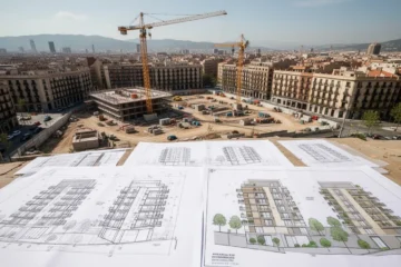Construction site representing urban development in Barcelona