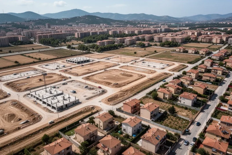 Vista aérea de urbanizaciones deficitarias en la provincia de Barcelona