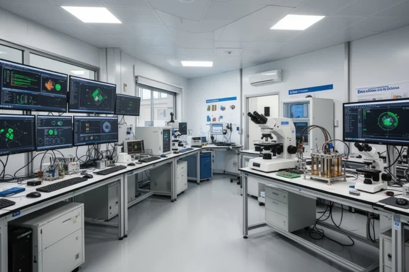 Instalaciones modernas dedicadas al desarrollo tecnológico relacionado con semiconductores