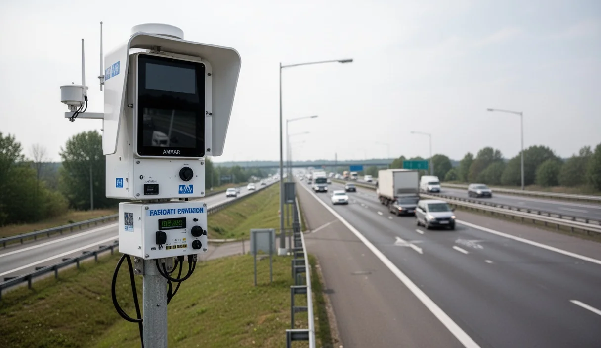 AI radar system monitoring vehicles for distracted driving