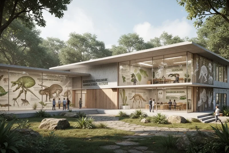 Architectural models showcasing designs for the future Bioscope at Barcelona Zoo