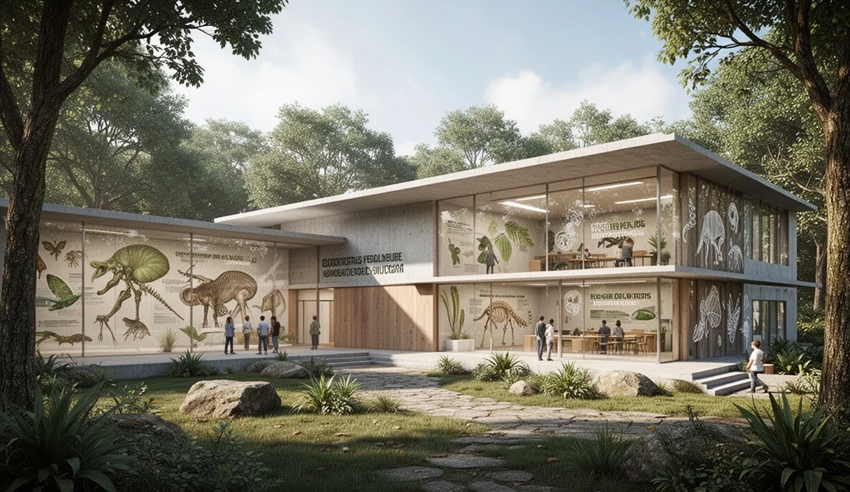 Concepto arquitectónico moderno para el futuro Bioscope en el Zoo de Barcelona