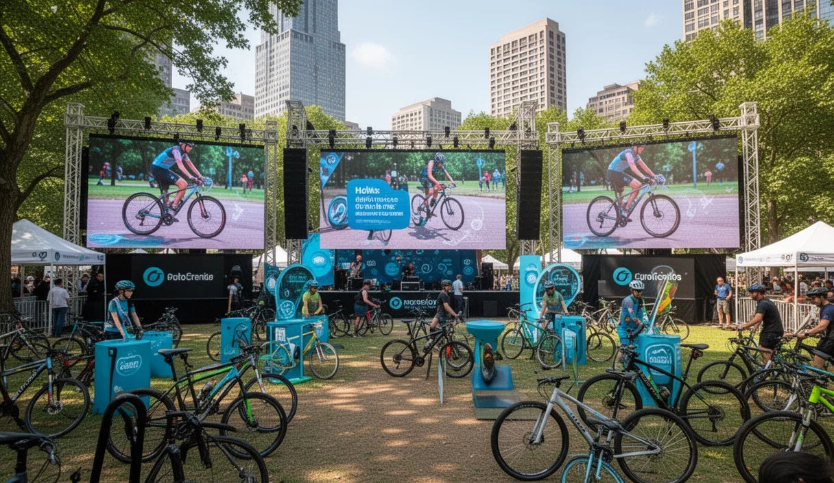 Escena vibrante del Fan Park del Tour de Francia en Barcelona
