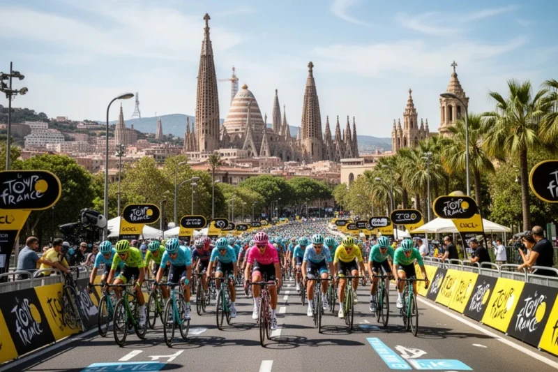 Vista panorámica del recorrido del Tour de Francia en Barcelona