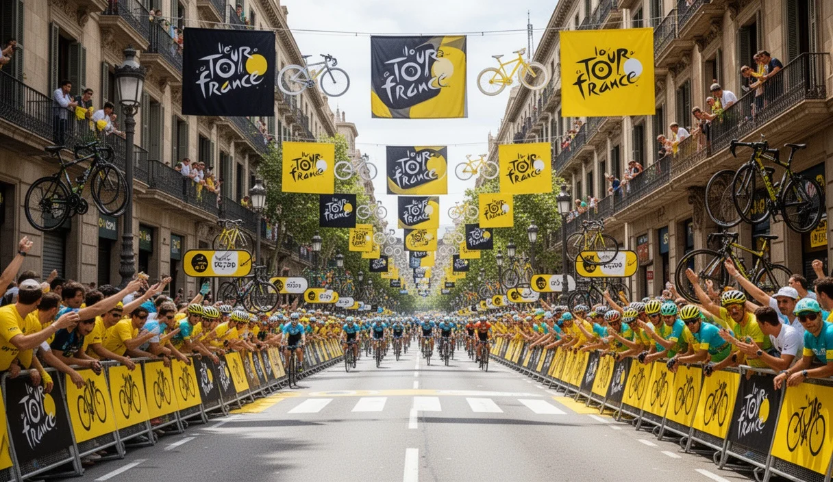 Fans eagerly await cyclists during Tour de France presentation in Barcelona