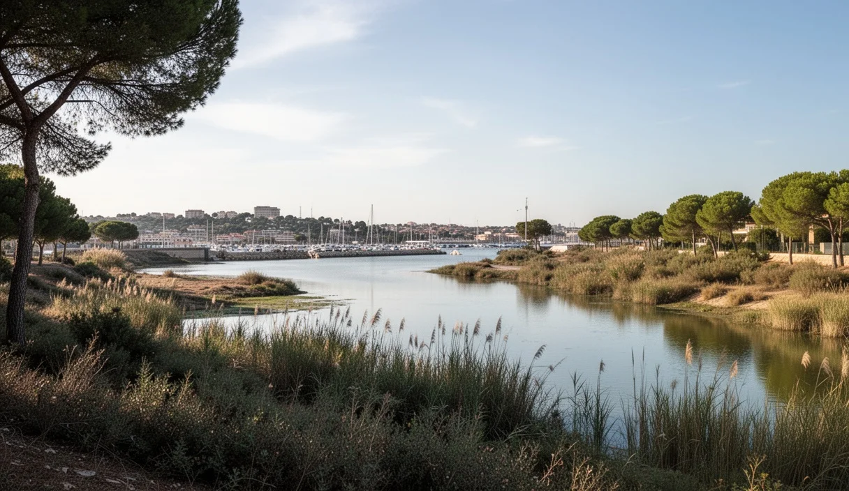 Park area near La Marina where search operations took place