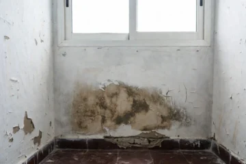 Humedad y moho en una pared de casa.