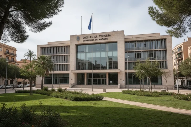 Exterior view of Mataró City Hall under clear skies