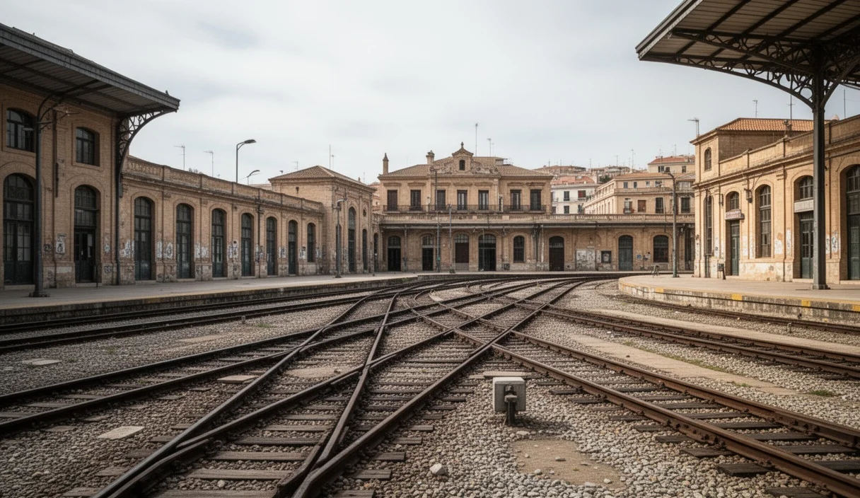 Exterior view of Portbou train station showcasing its historical architecture
